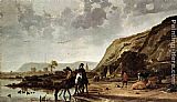 Aelbert Cuyp Large River Landscape with Horsemen painting